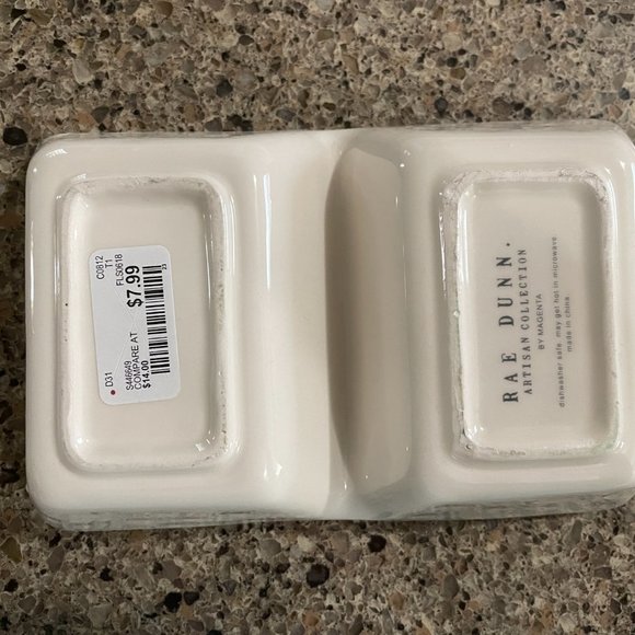 Rae Dunn Dish Two Sided - Picture 3 of 3